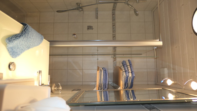 Ferienwohnung in Fehmarn OT Landkirchen - Haus am Feld - Bad nat&uuml;rlich mit Dusche