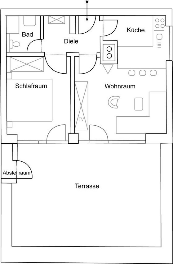 Ferienwohnung in Grömitz - Deichkrone - Grundriss der Wohnung Ferienwohnung in Grömitz - Deichkrone - Grundriss der Wohnung