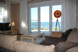 Ferienwohnung in Pepelow - Am Salzhaff - Wohnzimmer mit Blick über das Salzhaff