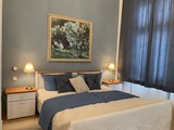 Ferienwohnung in Heringsdorf - Villa Kramme - Schlafzimmer mit Doppelbett und Kinderbett