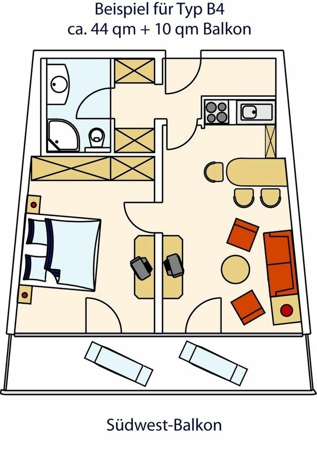 Ferienwohnung in Gr&ouml;mitz - STRANDIDYLL, 134 - Typ B4 - Bild 15